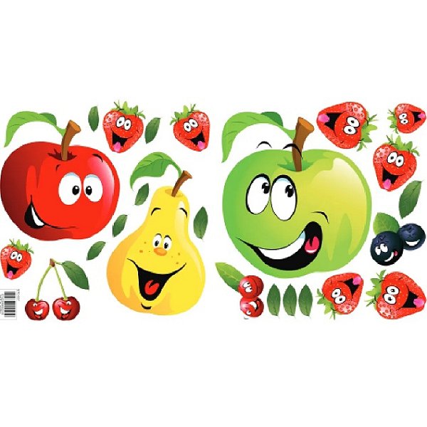 Adesivo Decorativo para Geladeira Móveis Paredes Frutas Divertidas