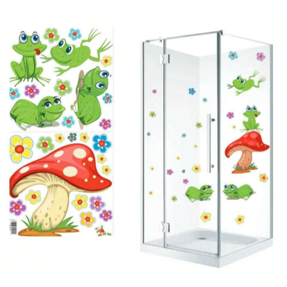 Adesivo Decorativo Para Geladeira Móveis Paredes Sapo Cogumelo Casal