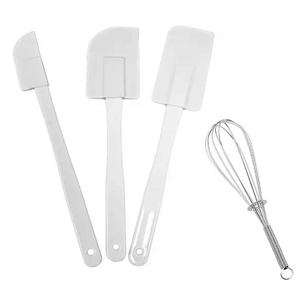 Kit 3 Espátulas Culinária + 1 Batedor de Ovos Fuê C1496