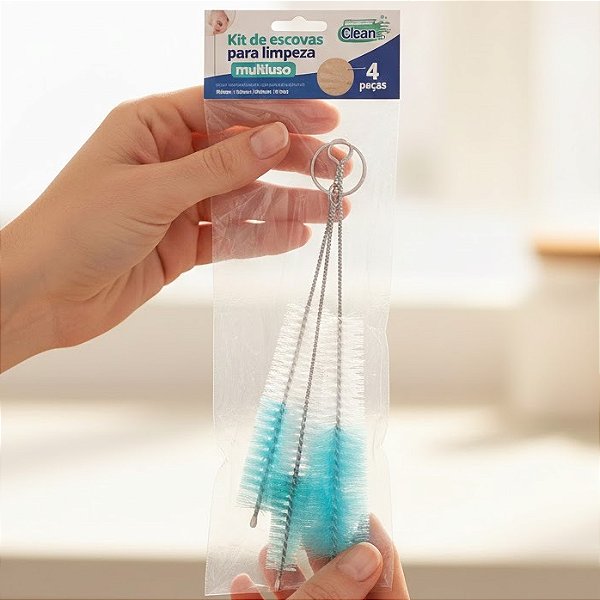 Kit 4 Escovas Para Limpeza de Canudo Reutilizável 4 Tamanhos C2227