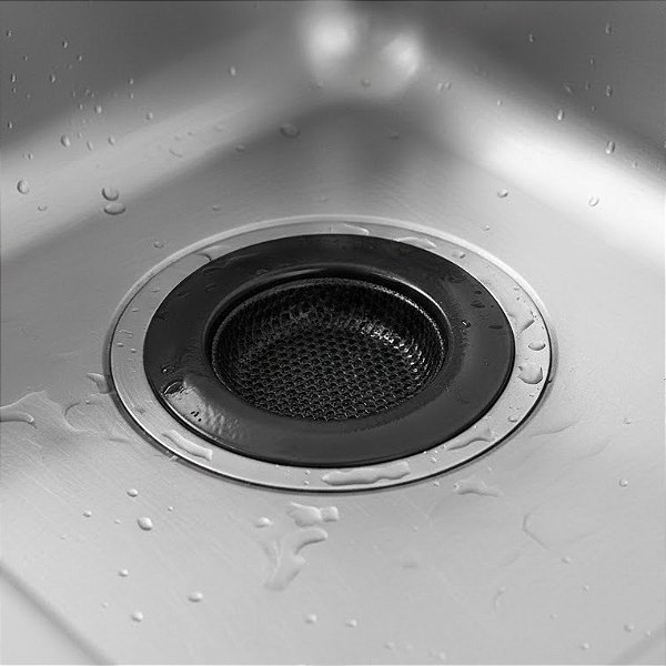 Ralo de Pia Aço Inox Preto Premium 11,5cm Home