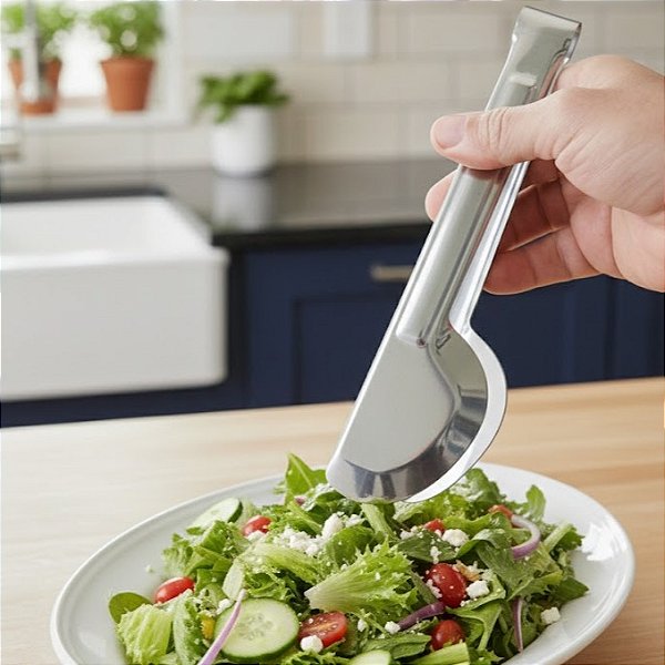 Pegador de Saladas Massas Universal Aço Inox 20cm CB00