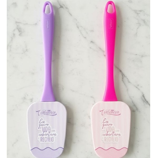 Espatula de Silicone Confeitaria Multiuso Com Frases WX086