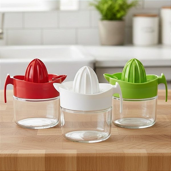 Espremedor de Frutas Manual de Vidro Com Alça 300ml Flux