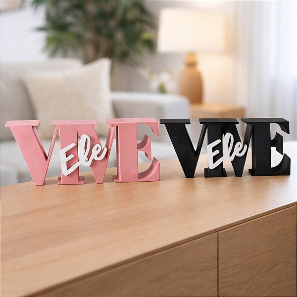 Enfeite de Mesa Decorativo Frase Inspiradora Ele Vive 3D