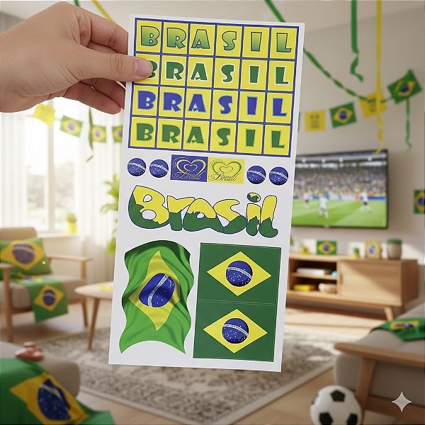 Adesivo Decorativo Para Geladeira Móveis Paredes Brasil C017