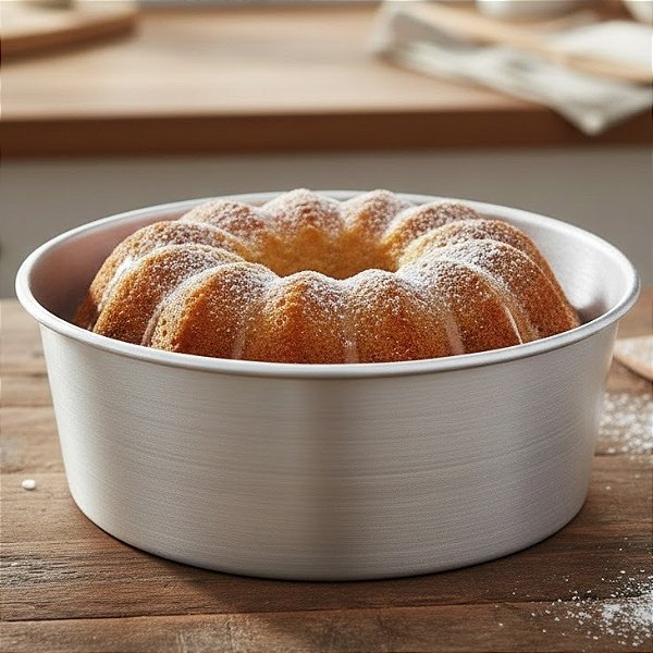 Forma para Bolo Redonda Alta de Aluminio Grosso 20 x 10cm EL