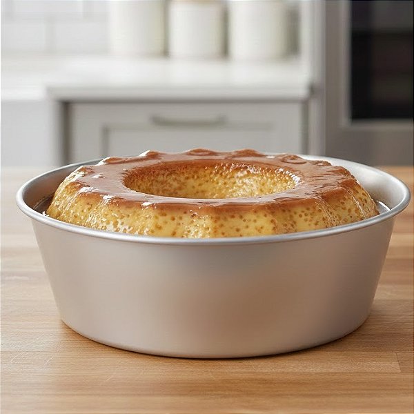 Forma Assadeira de Bolo e Pudim Pudinzeira em Alumínio 24 x 7,3cm Leste