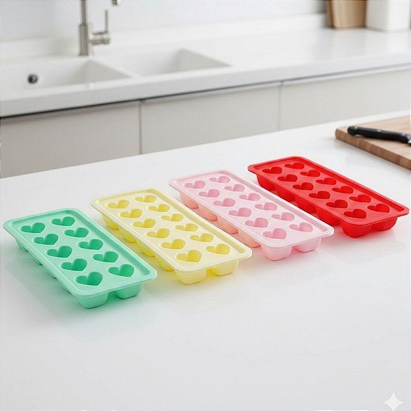 Forma de Silicone Para Gelo Chocolate Sabonete 12 Cubos Colorida Cosy
