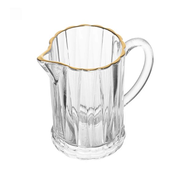 Leiteira Jarra de Vidro Com Fio de Ouro Radial 290ml Lyor