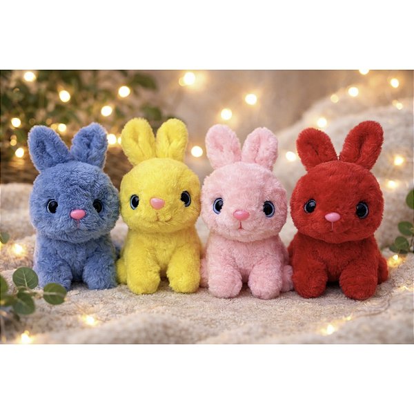 Brinquedo Coelhinho de Pelúcia Com Cordão Ventosa 23cm JR57