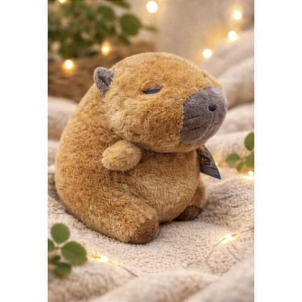 Brinquedo Capivara De Pelúcia 20cm Fofinha Marrom JR00