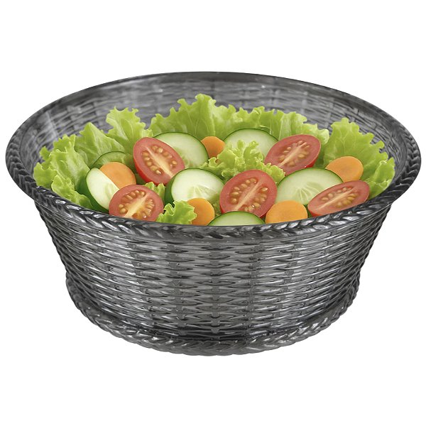 Saladeira Fruteira Redonda Acrílico Resistente Estilo Trança Premium