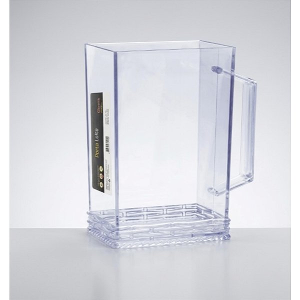Porta Caixa de Leite Com Alça Acrílico Transparente Premium K29
