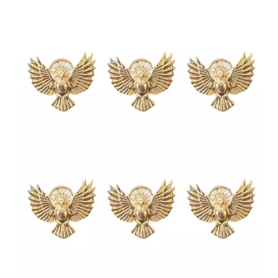 Kit 6 Broche Botton de Metal Espirito Santo Luz + Caixinha