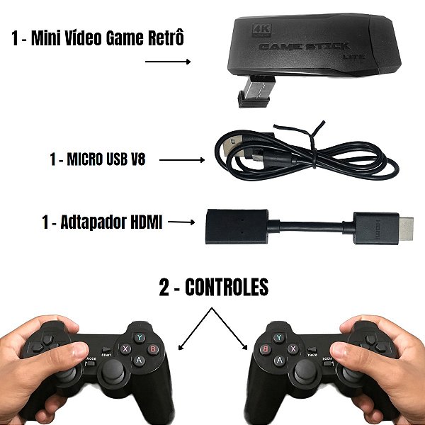 Game Retro COM Portátil + 1 controle GRÁTIS