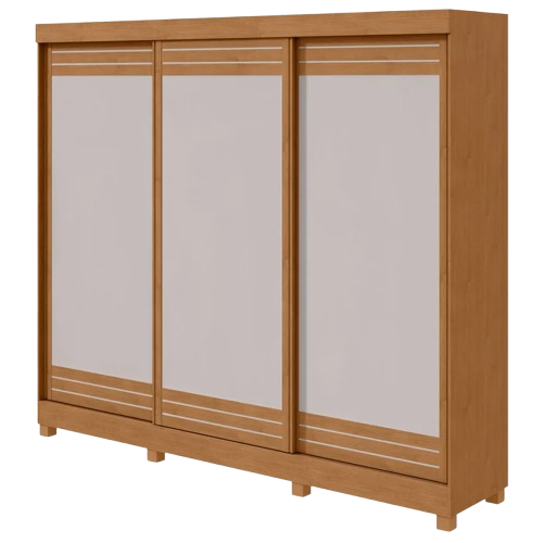 Guarda Roupa Nice 3 Portas 2 Gavetas s/espelho Lopas Amendoa Clean/Off white