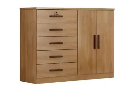 Cômoda Space 2 Portas 5 Gavetas Novo Horizonte Cumaru