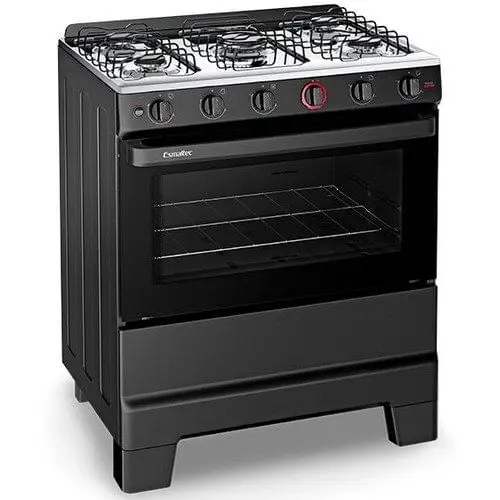 Fogão 5 Bocas F5ISP 5120 Esmaltec Preto