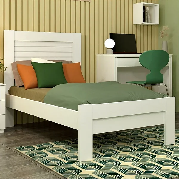 Cama de Solteiro Safira Tcil Neve