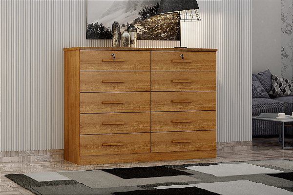 Cômoda Deca 10 Gavetas Novo Horizonte Cumaru