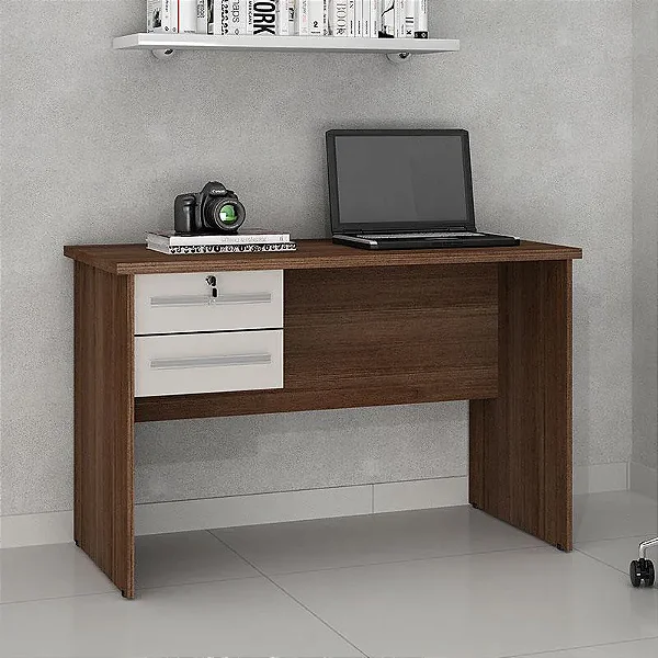 Mesa de Computador Mega Byte Valdemóveis Chocolate/Off White