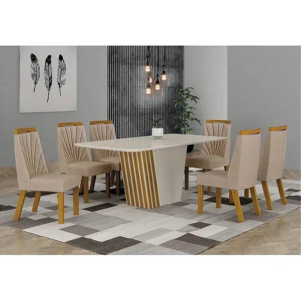 Mesa de Jantar Liz Leifer Freijo/Off White