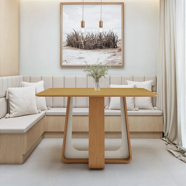 Mesa de Jantar Sintonia 160 Lopas Amendoa Clean/Off White