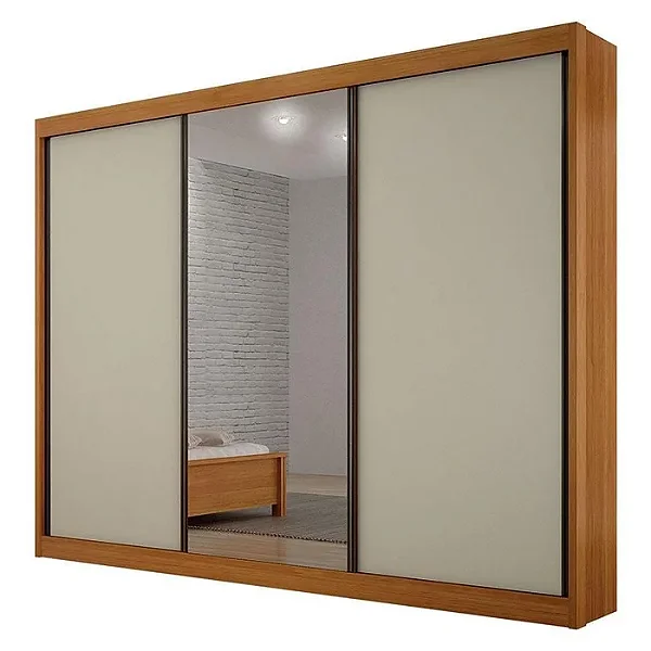 Guarda Roupa San Marino 3 Portas 6 Gavetas Leifer Cinamomo/Off white