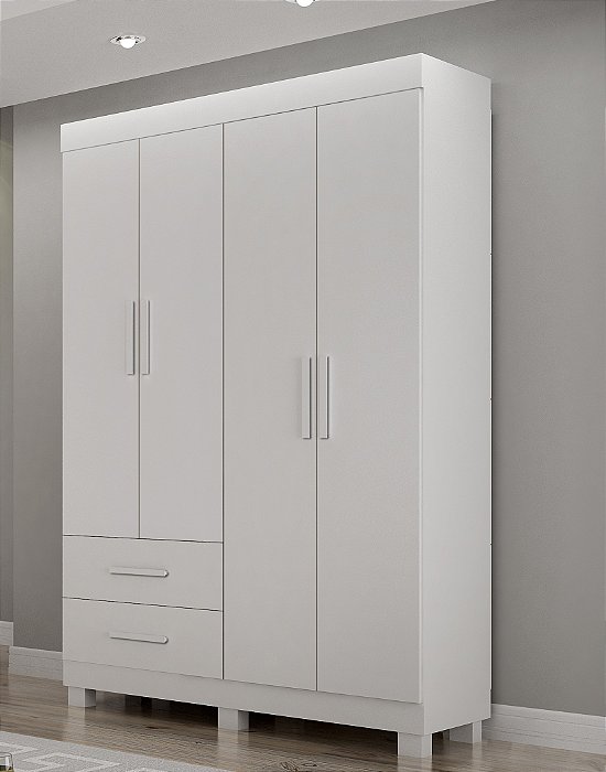 Guarda Roupa Recife  4 Portas Leifer Branco