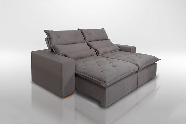 Sofá Capri 0,90 Veludo Cinza Escuro