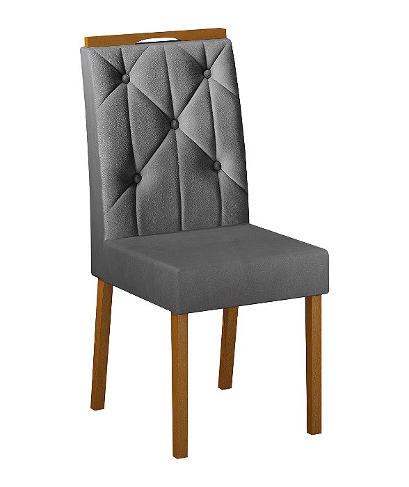 Cadeira Jasmim Ouro Decor  Cinza