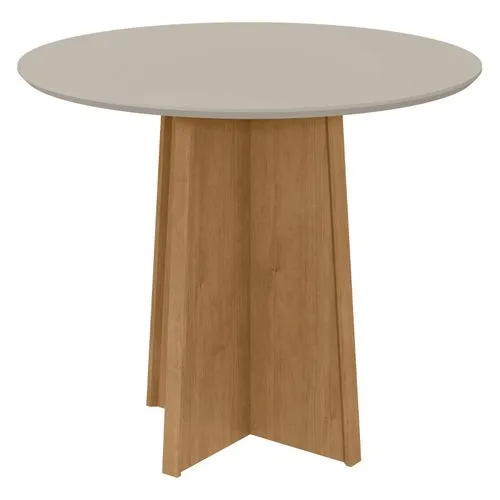 Mesa Celebrare c/ 4 Cadeiras Apogeu Lopas Amendoa clean/ Tecido Rinzai Bege