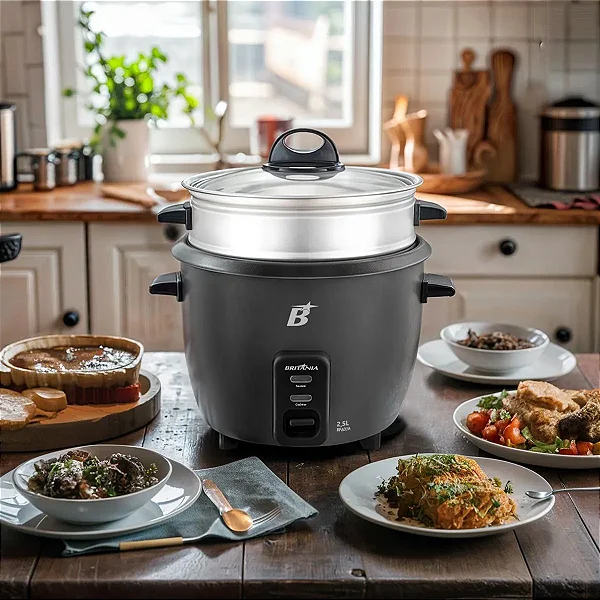 Panela Elétrica de Arroz Britânia BPA07A 7 Xícaras 110v Preto