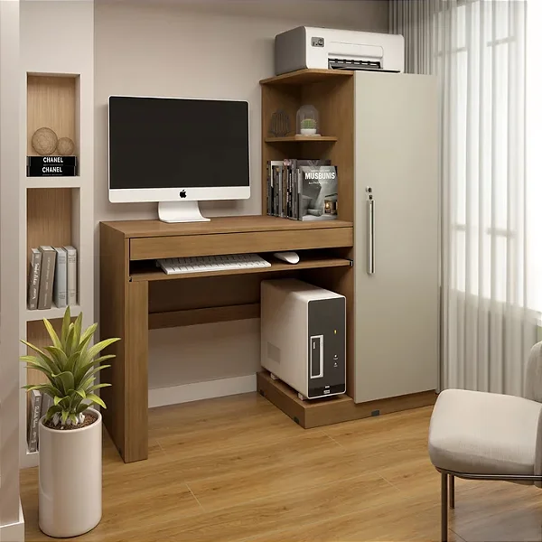 Escrivaninha Office Valdemóveis Cinamomo/off white