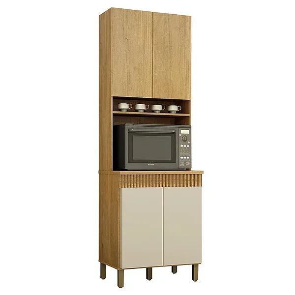 Paneleiro c/ Nicho Dakota Valdemóveis Cinamomo/Off white