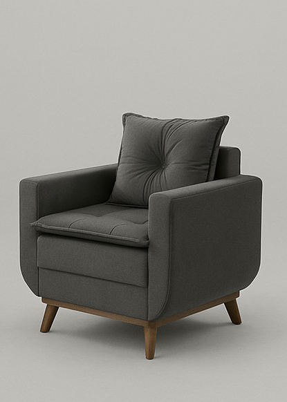 Poltrona Pam Pernambuco Recife Veludo Cinza Escuro