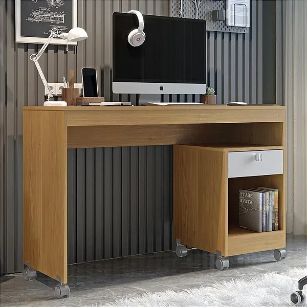 Mesa de Computador Giga Valdemóveis Cinamomo/Off white