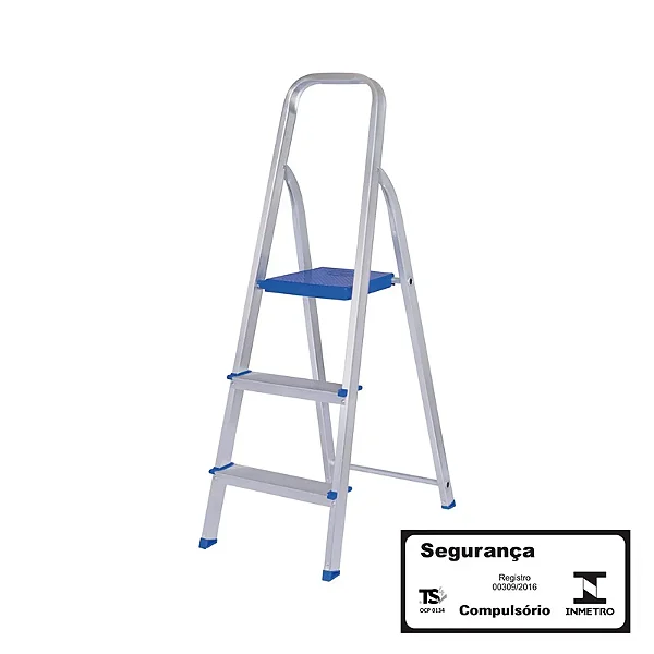 Escada Alumínio 3 Degraus Mor