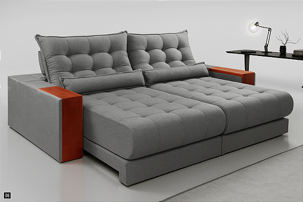 Sofá Gênova Parma Evidence 0,90 Linho Cinza Escuro