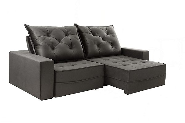 Sofá Berlim 0,90 Evidence Veludo Cinza Escuro