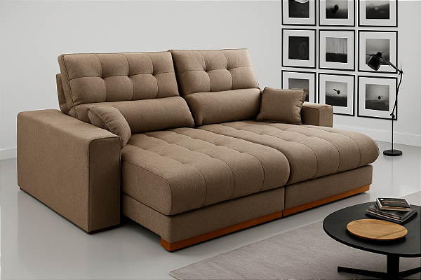 Sofá Dakar Senegal 0,90 Evidence Linho Areia Escuro