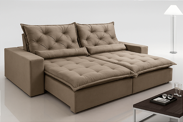 Sofá Gales França 1,00 Evidence Veludo Cinza Claro