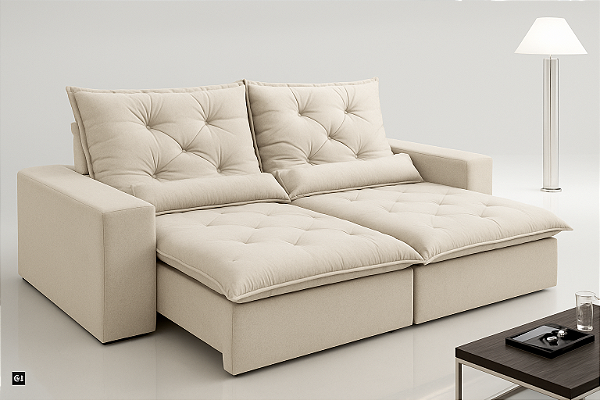 Sofá Gales França 1,20 Evidence Veludo Bege