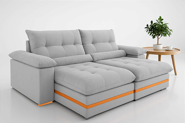 Sofá Ibiza Evidence 1,00 cinza nuvem