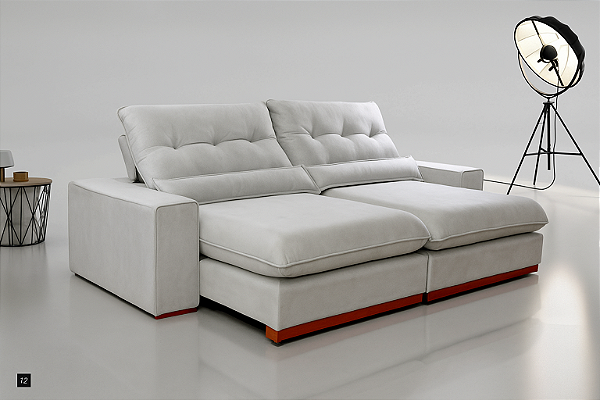 Sofá Sparta Cosmos 1,00 Evidence Veludo Cinza Nuvem