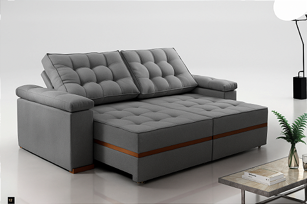 Sofá Malta Prada 0,90 Evidence Veludo Cinza Escuro