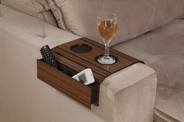 Suporte para Braço com Porta Copo e Porta Controle Mel