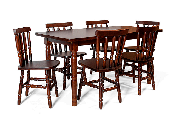 Mesa c/ 6 cadeiras Itália JM Móveis Imbuia