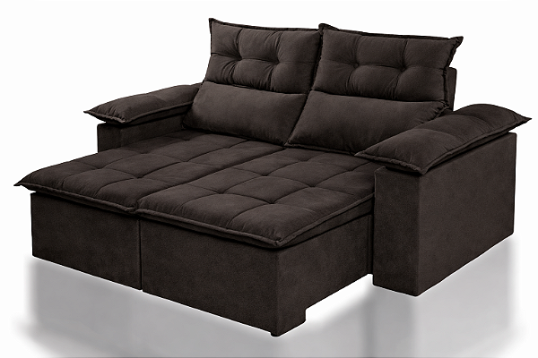 Sofá Paraná Curitiba Pam Veludo Marrom